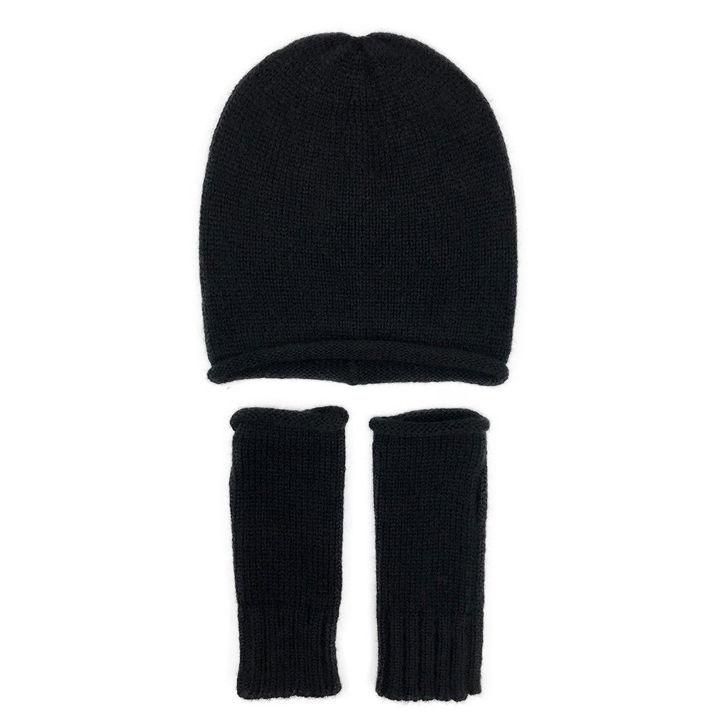 Bonnet en alpaga noir essentiel