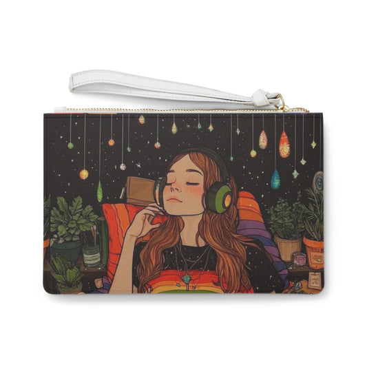 Cosmic Calm Clutch Bag - Vibrant Music Lover's Accessory - Calzo's