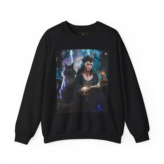 Magical Moments Unisex Crewneck Sweatshirt with Enchanting Cat Design - Calzo's