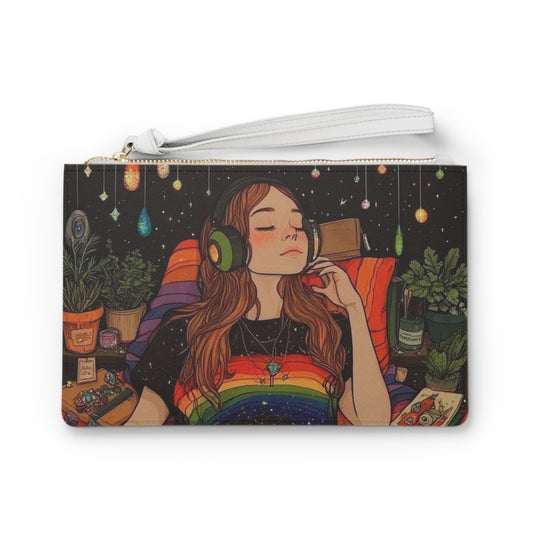 Cosmic Calm Clutch Bag - Vibrant Music Lover's Accessory - Calzo's